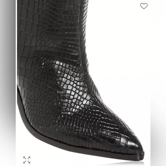SCHUTZ - Maryana Crocodile Embossed Knee-High Block Boot Size 5 - Picture 4 of 13